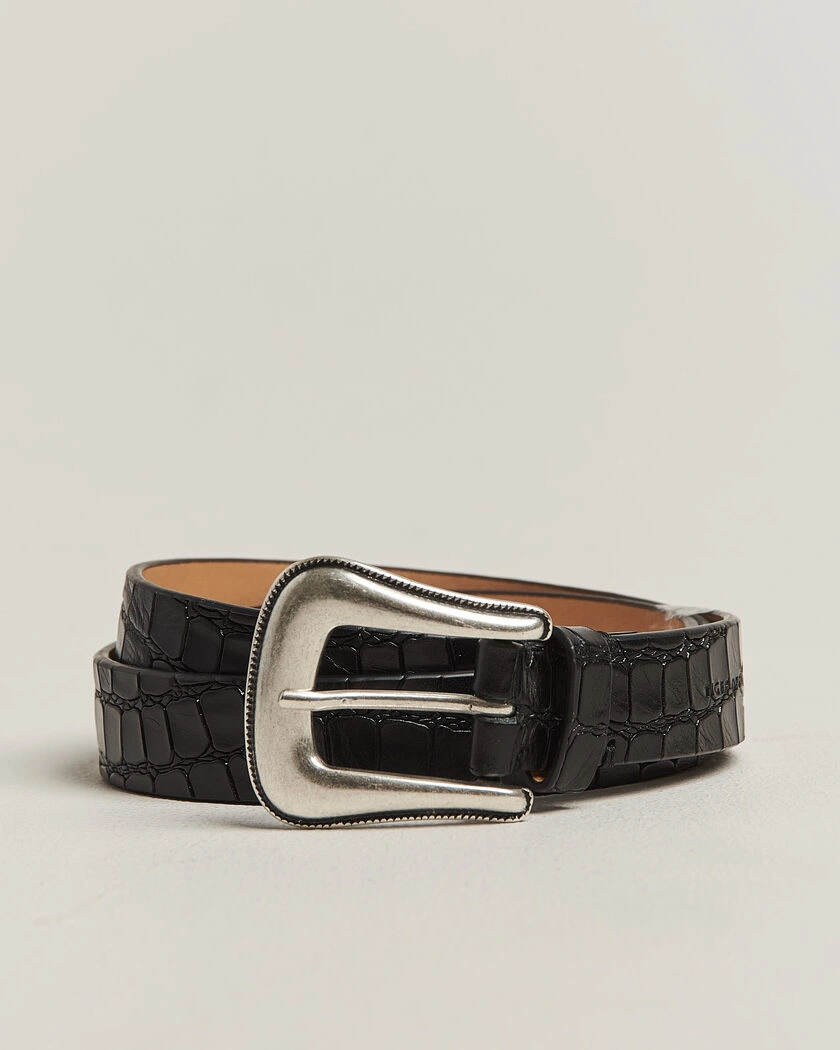 Tiger of Sweden Ecus Structured Leather Western Belt Black – Svart