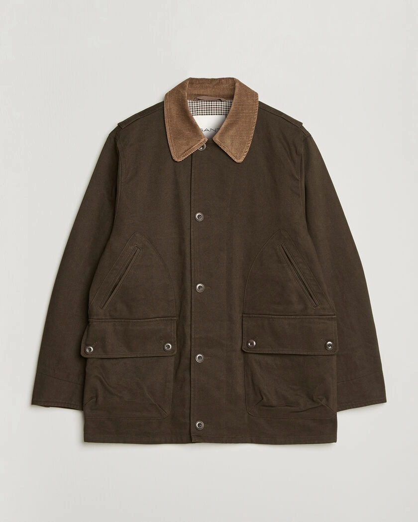 Gant Moleskin Decker Jacket Dark Moss Green – Grønn