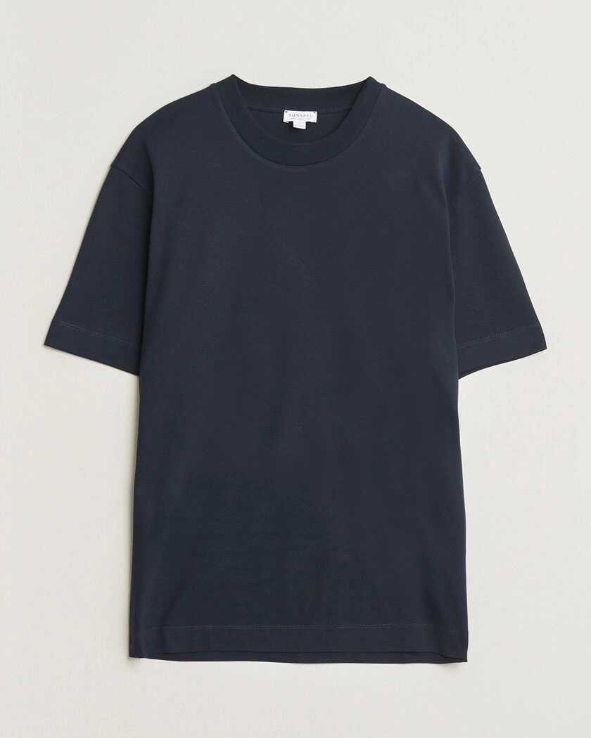 Sunspel Heavy Weight Supima Cotton T-Shirt Midnight Navy – Blå