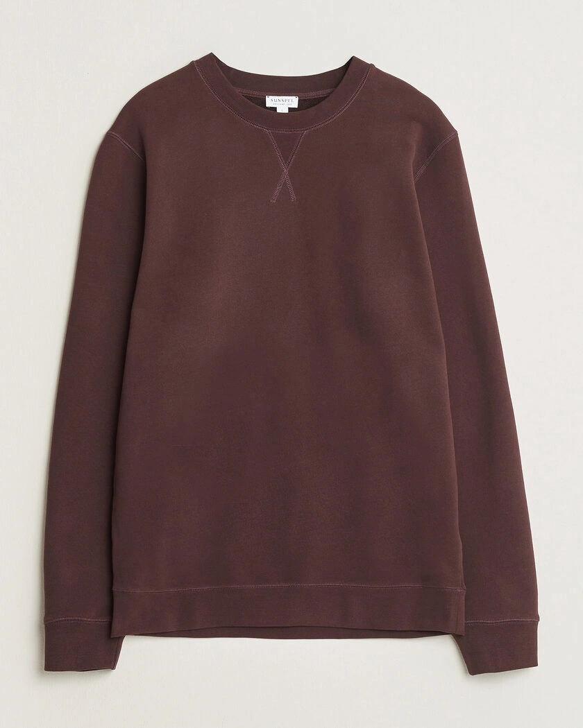 Sunspel Loopback Sweatshirt Dark Brown – Brun