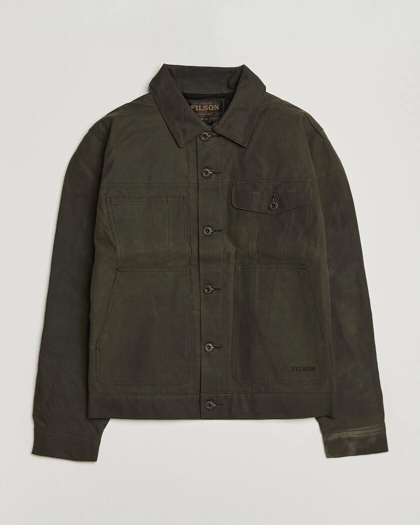 Filson Short Lined Tin Cloth Cruiser Beluga – Grønn