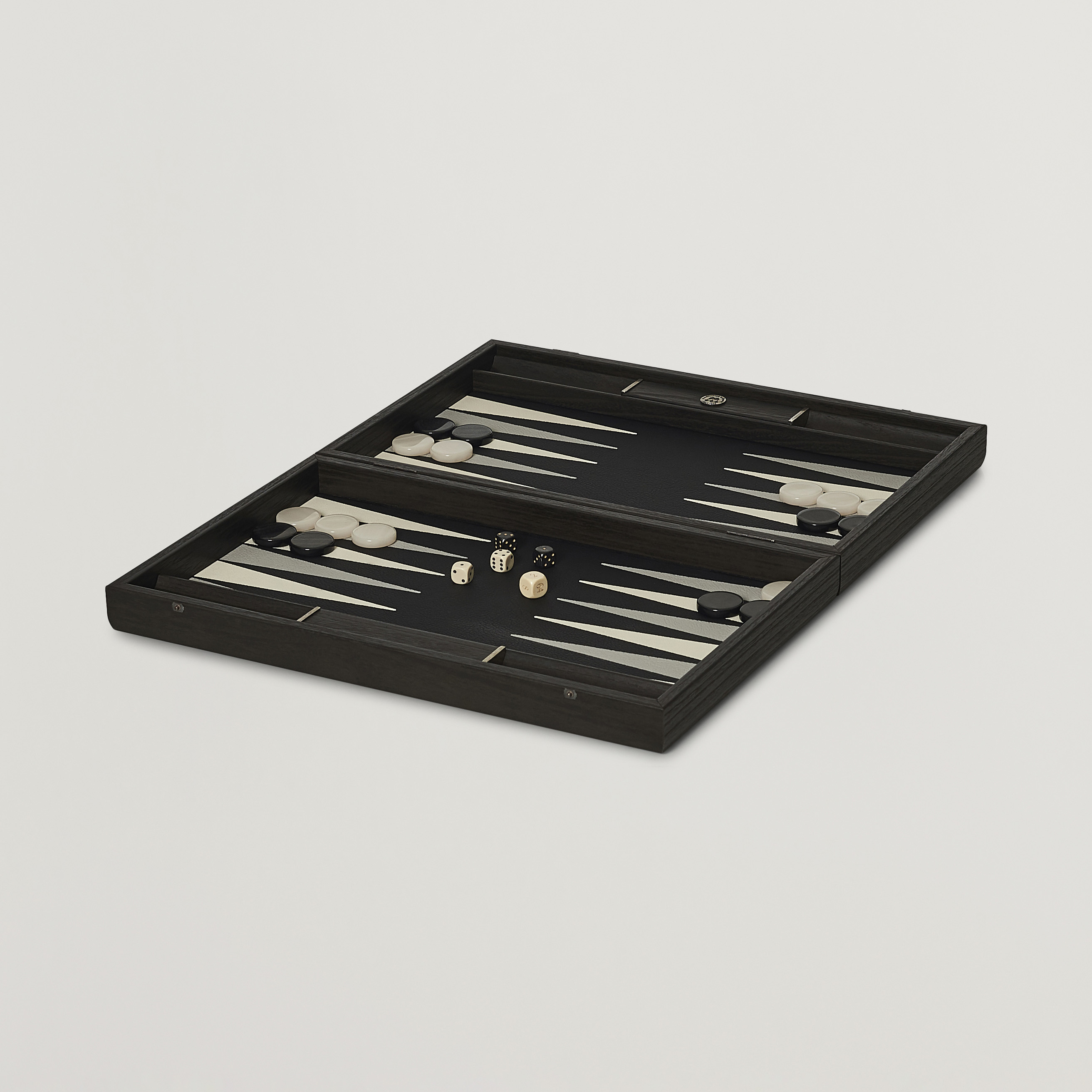 Manopoulos Classic Leatherette Backgammon Set Black hos