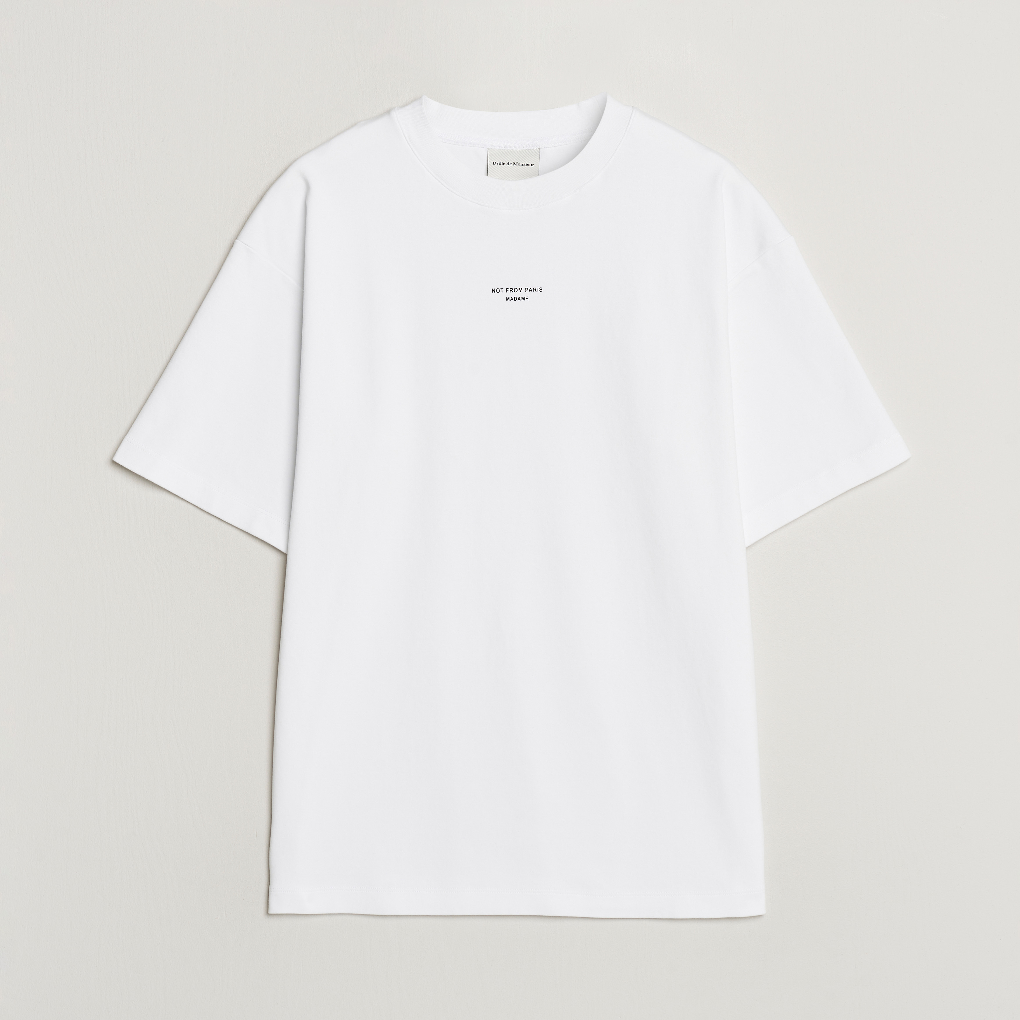 Drôle De Monsieur Classic Slogan T Shirt Optic White Hos Careofcarl No