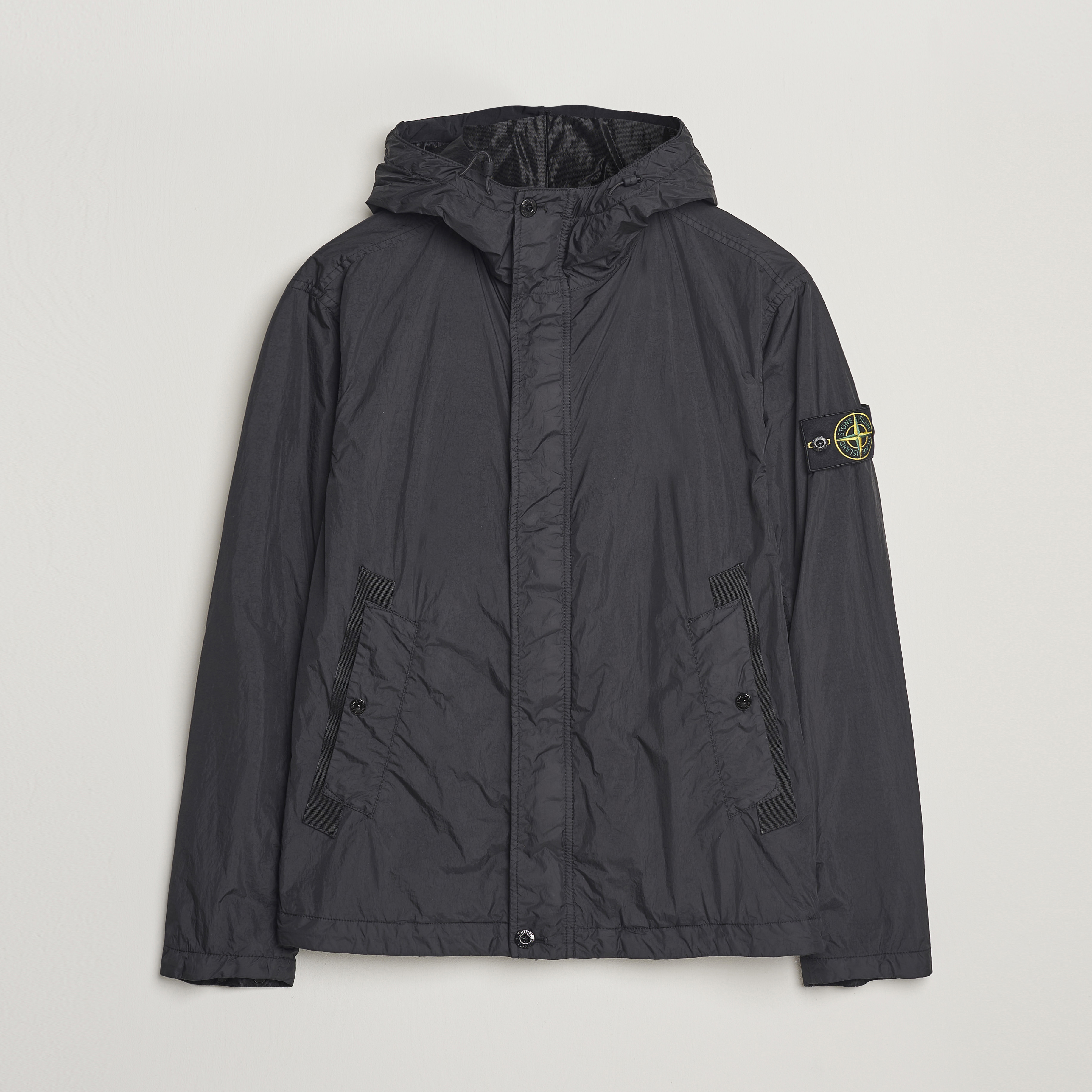 Stone Island Crinkle Reps Hooded Jacket Black Hos CareOfCarl No