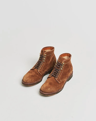Pre-owned Alden 46054H Plain Toe Boot Snuff Suede US8 - EU41,5 – Brun