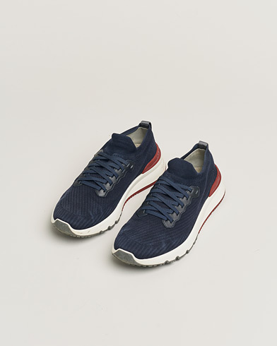 Brunello Cucinelli Mesh Running Sneakers Navy