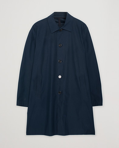 Harris Wharf London Light Technic Mac Coat Dark Blue