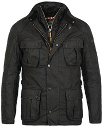 barbour international gauge wax jacket black