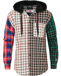 lewis hamilton check hooded shirt