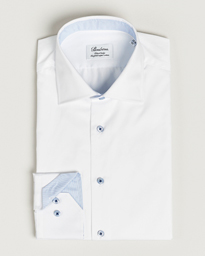  Fitted Body Contrast Cut Away Shirt White