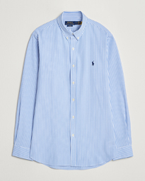  Slim Fit Striped Poplin Shirt Light Blue/White