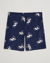  Cotton Terry P Wing Drawstring Shorts Cruise Navy