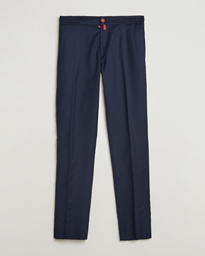  Wool Stretch Drawstring Trousers Navy