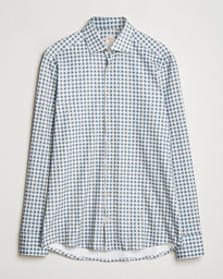  Slimline 4-Way Stretch Checked Shirt Blue