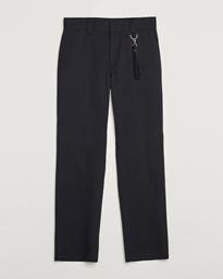  Casual Straight Wool Trousers Black