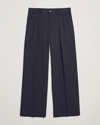  Wide Wool Trousers Navy