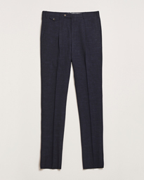  Gentleman Fit Wool/Linen Trousers Navy