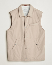  Padded Nylon Gilet Beige