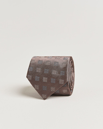  Jacquard Silk Tie Dark Brown