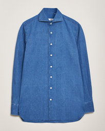  Garment Washed Denim Shirt Blue