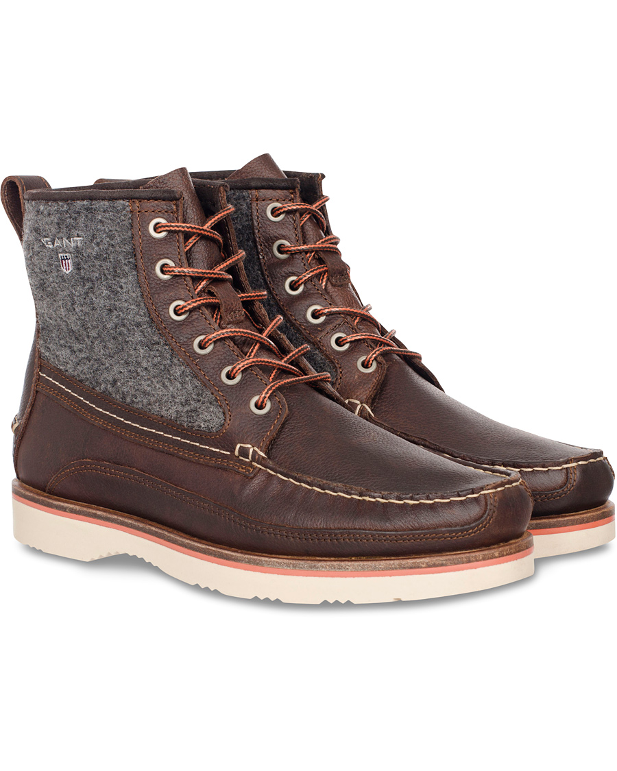 GANT Huck Boot Dark Brown Dark Grey hos CareOfCarl.no