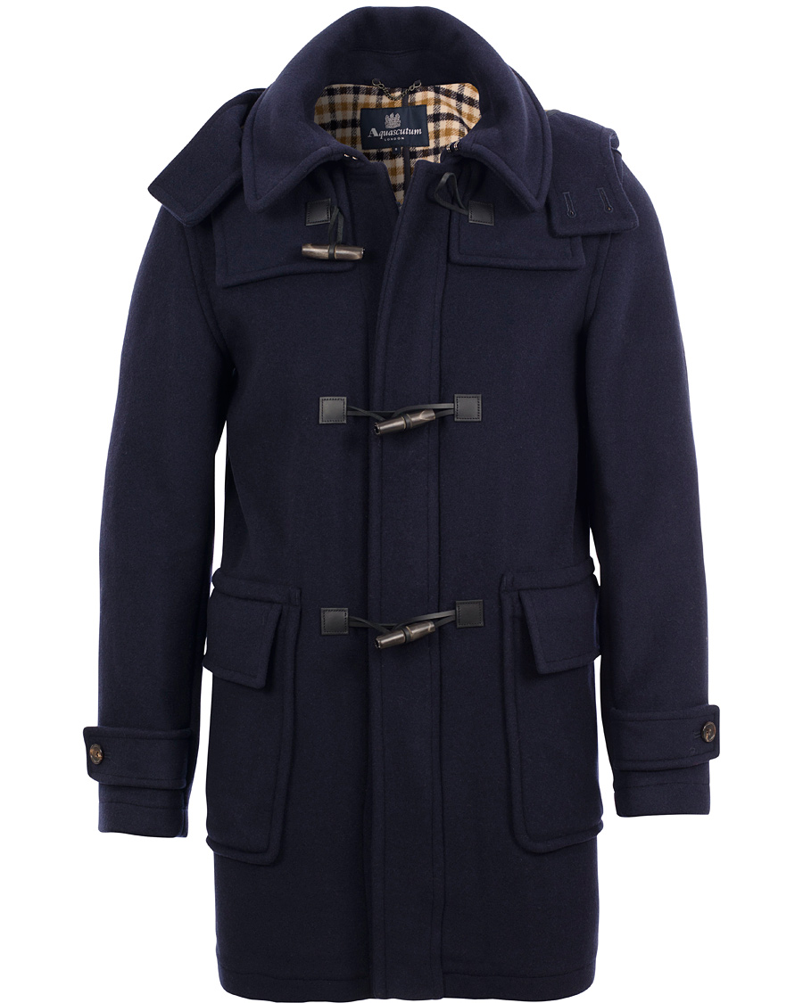 Aquascutum Henward Duffle Coat Navy hos CareOfCarl.no