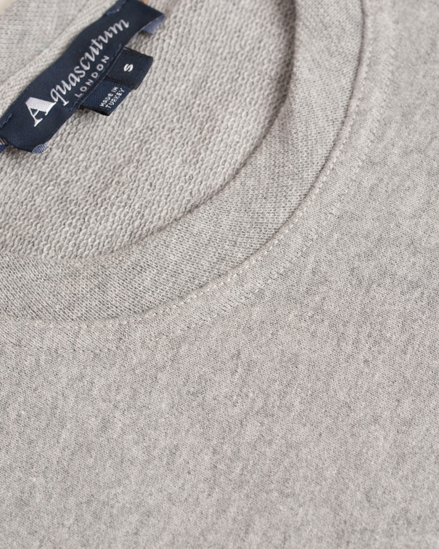 Aquascutum Henry Logo Crew Neck Sweater Grey Melange