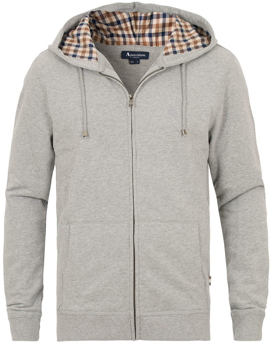 Aquascutum Luther Hooded Sweatshirt Grey hos CareOfCarl.no