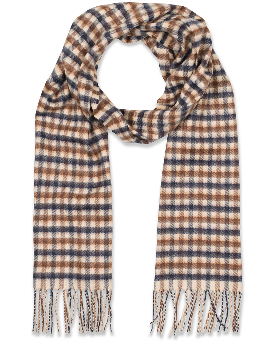 Aquascutum Club Check Cashmere Scarf Vicuna