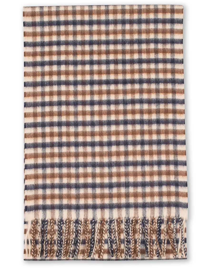 Aquascutum Club Check Cashmere Scarf Vicuna