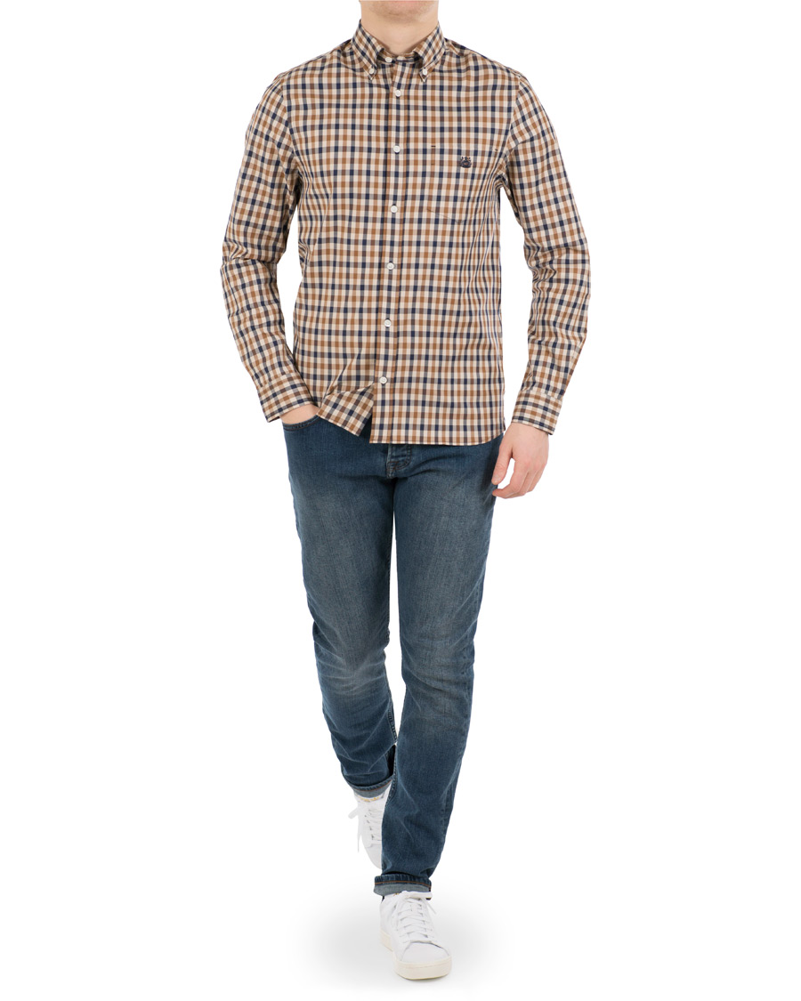 Aquascutum York Club Check Shirt Vicuna hos CareOfCarl.no