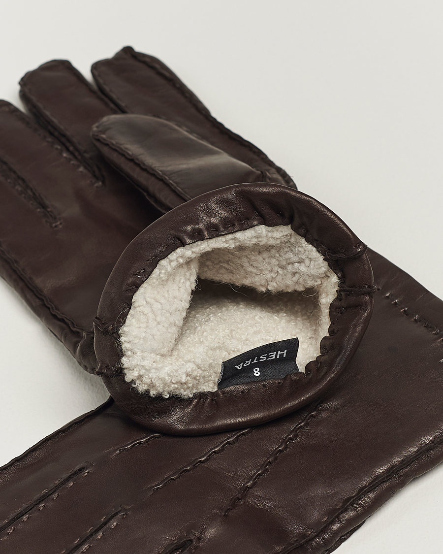 Herre | Varmende tilbehør | Hestra | George Lambskin Hairsheep Glove Espresso