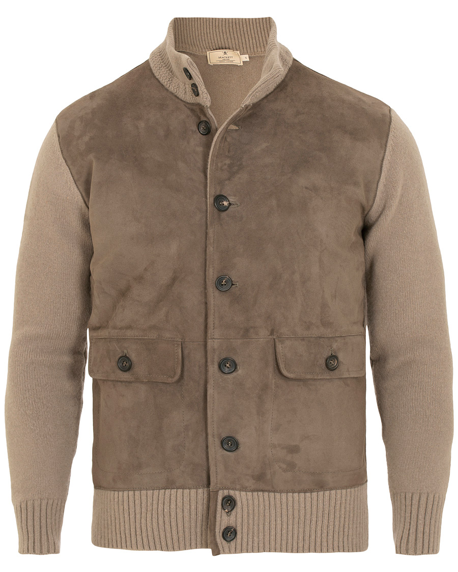 Hackett Mayfair Suede Jacket Stone hos CareOfCarl.no