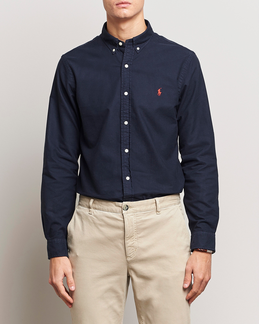 Herre | Preppy Authentic | Polo Ralph Lauren | Slim Fit Garment Dyed Oxford Shirt Navy