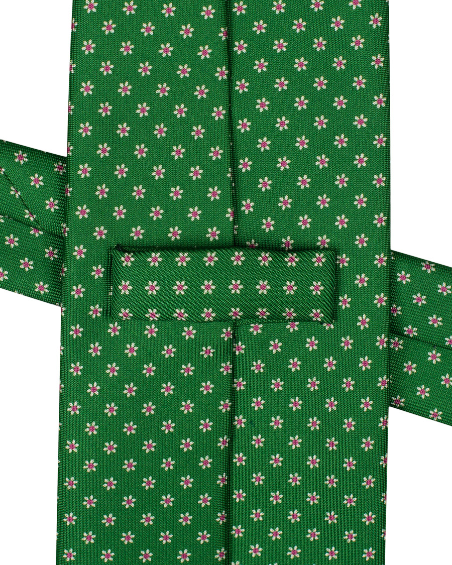 Herre | E. Marinella 3-Fold Printed Dots 8 cm Silk Tie Grass Green | E. Marinella | 3-Fold Printed Dots 8 cm Silk Tie Grass Green