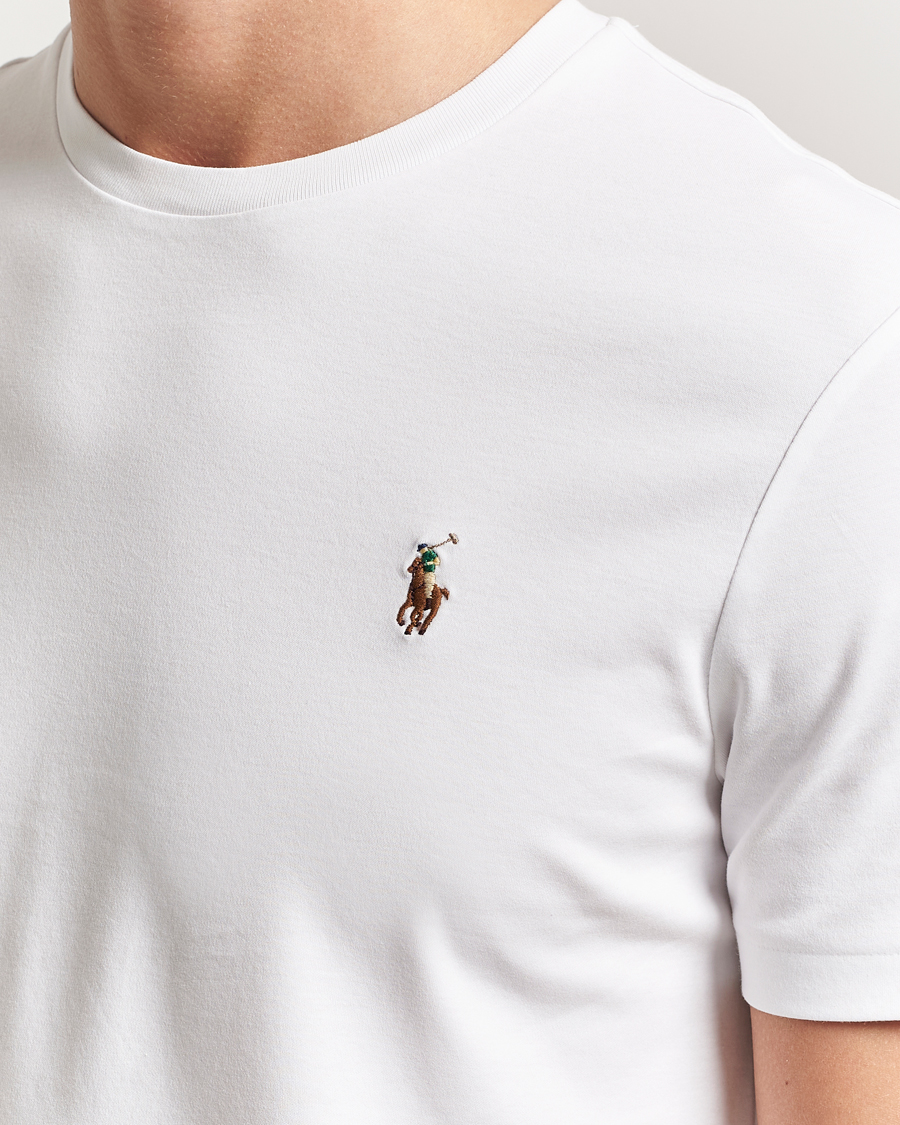 Herre | T-Shirts | Polo Ralph Lauren | Luxury Pima Cotton Crew Neck T-Shirt White