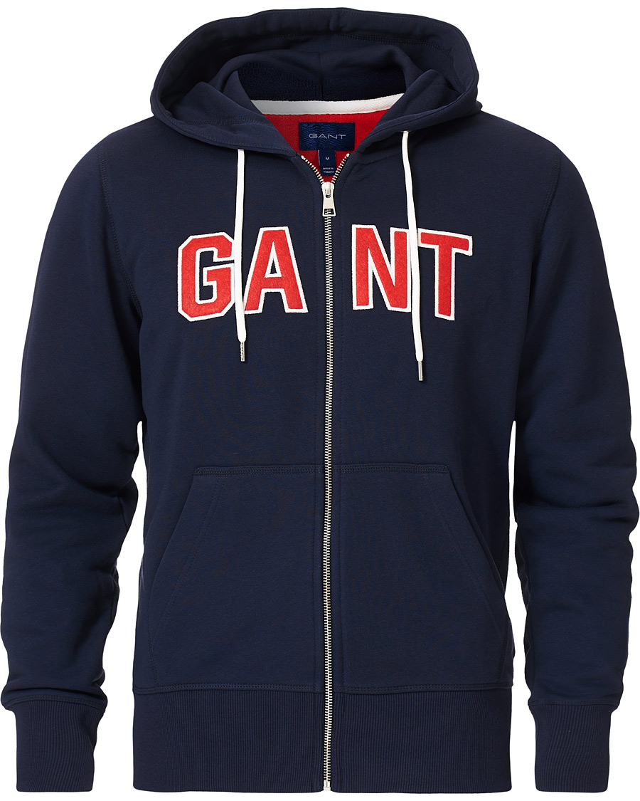 gant logo full zip hoodie