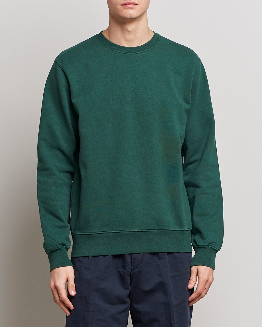 Herre | Gensere | Colorful Standard | Classic Organic Crew Neck Sweat Emerald Green