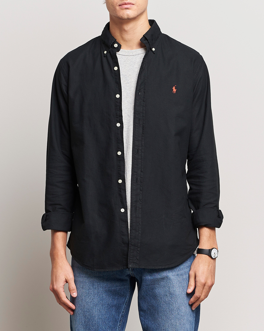 Herre | World of Ralph Lauren | Polo Ralph Lauren | Custom Fit Garment Dyed Oxford Shirt Black
