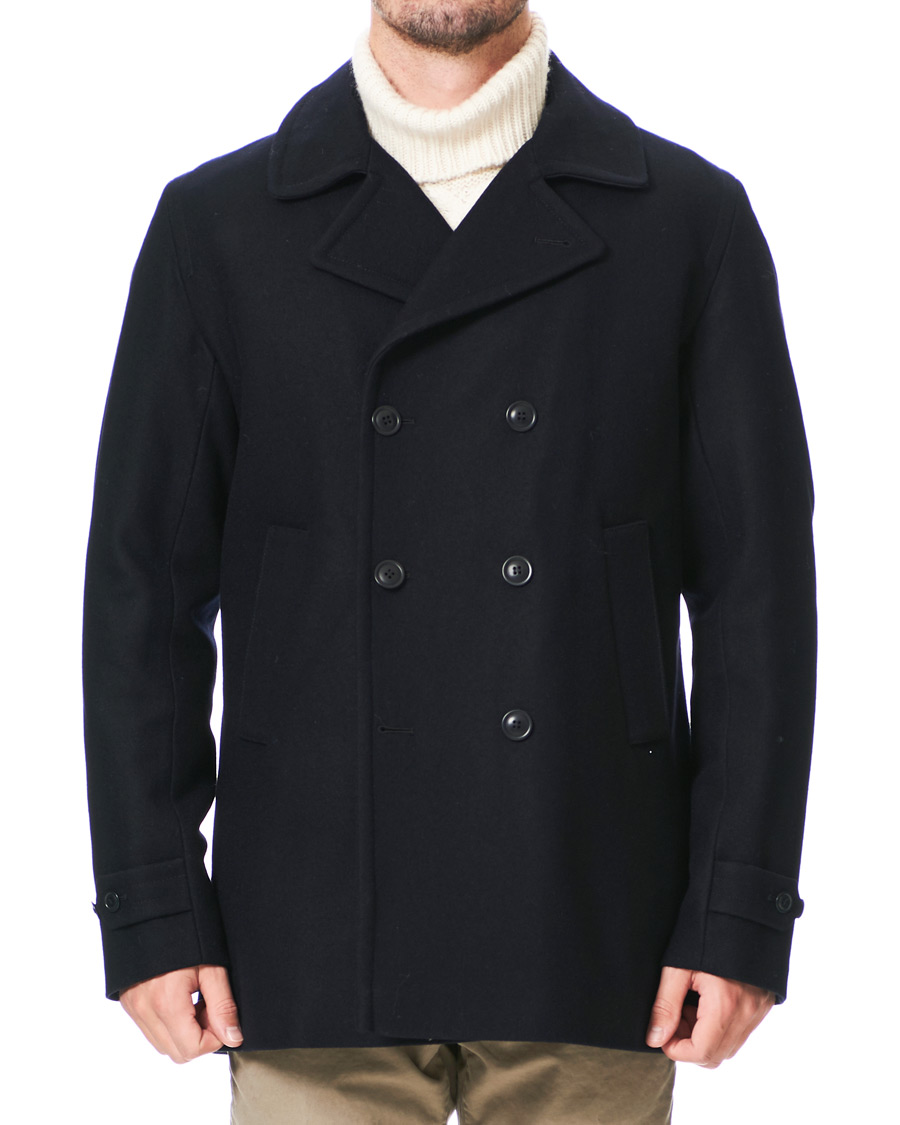 Barbour Lifestyle Denbigh Wool Peacoat Navy hos CareOfCarl.no