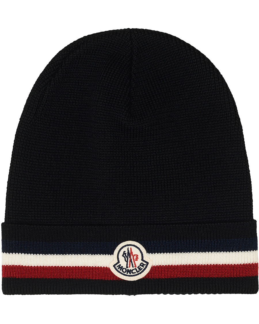 Moncler Striped Beanie Black Hos CareOfCarl.no