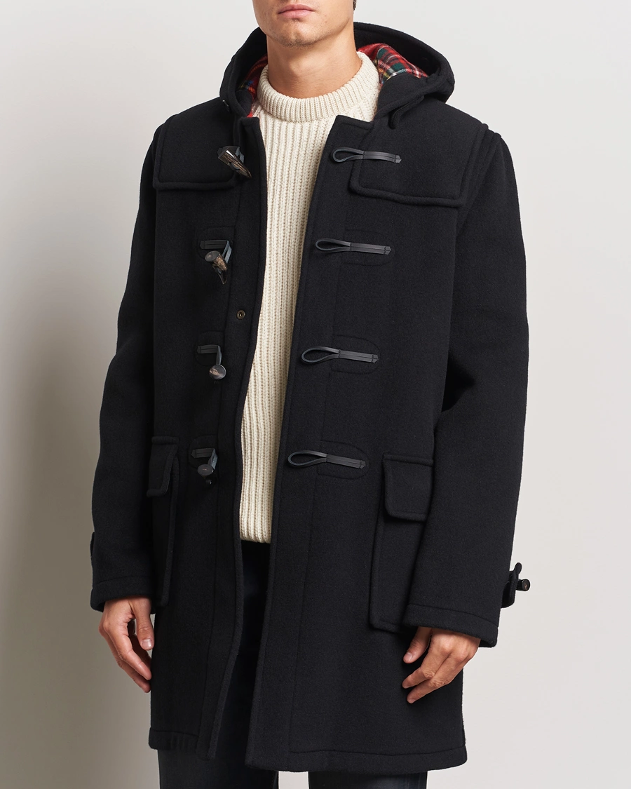 Herre |  | Gloverall | Morris Duffle Coat Black/Royal Stewart