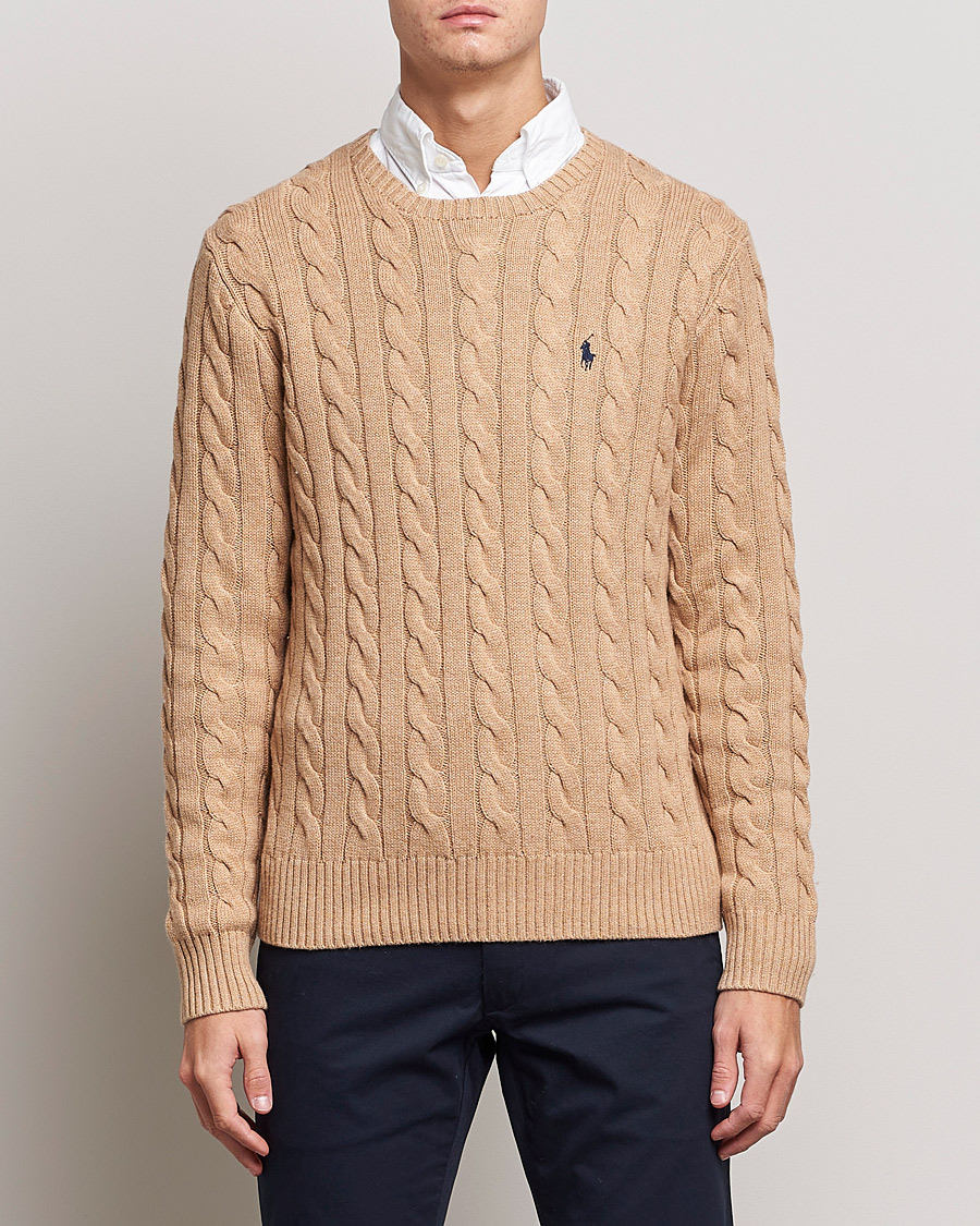 Herre | Gaver | Polo Ralph Lauren | Cotton Cable Pullover Camel Melange