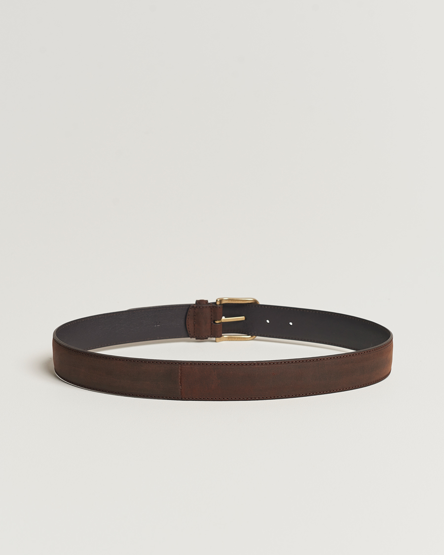 Herre |  | Crockett & Jones | 3,5 cm Belt Dk Brown Rough-Out Suede