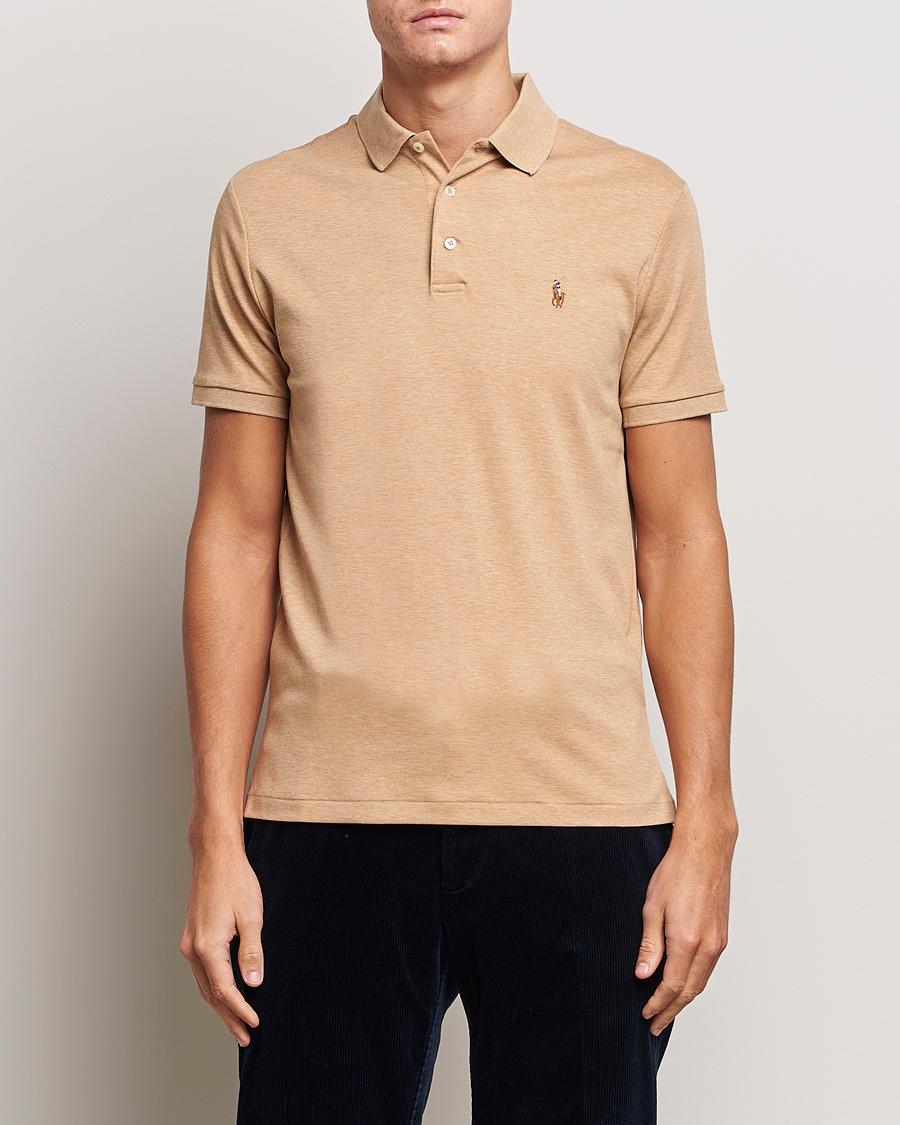 Herre | Kortermet piké | Polo Ralph Lauren | Luxury Pima Cotton Polo Camel Heather