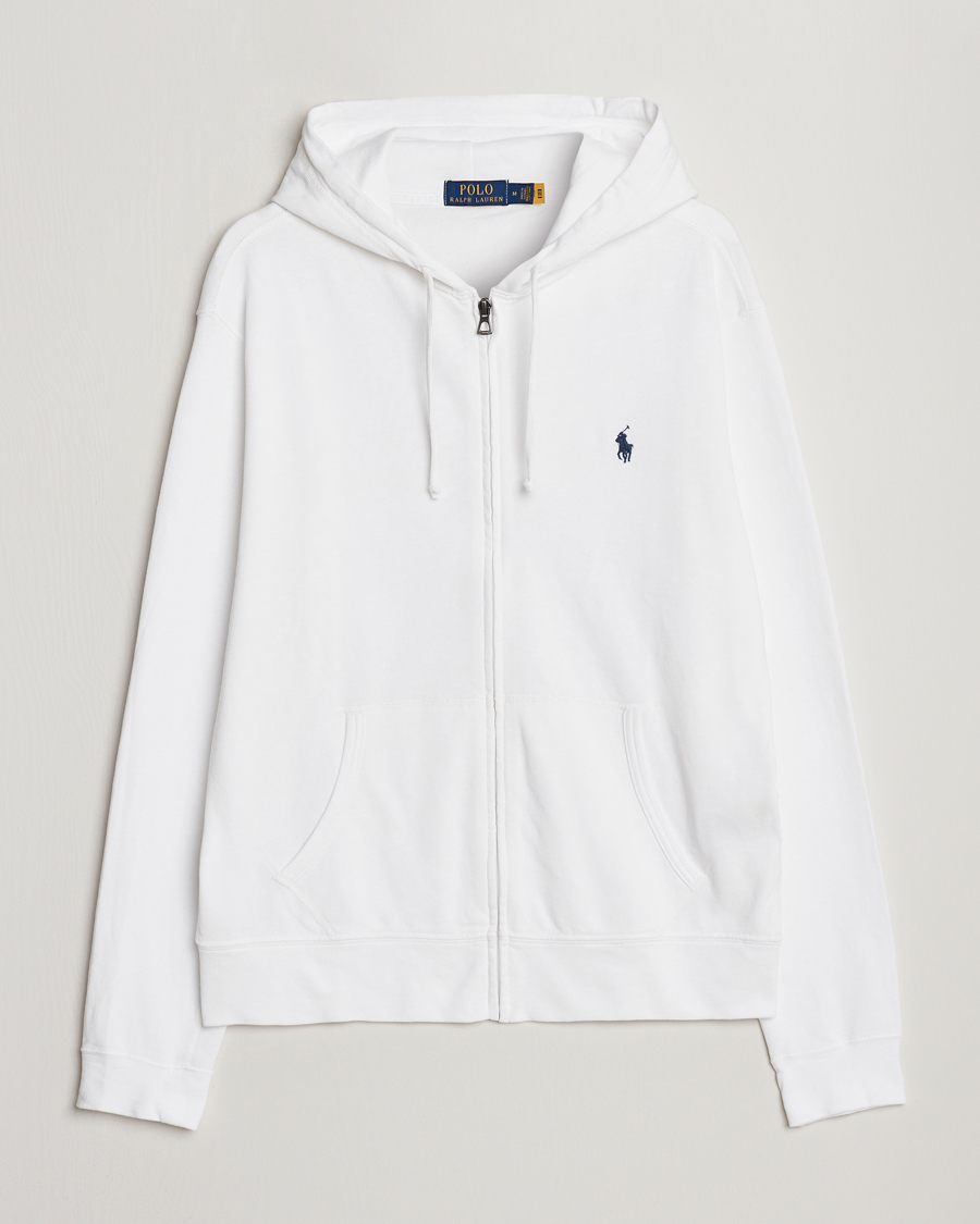 white polo zip hoodie