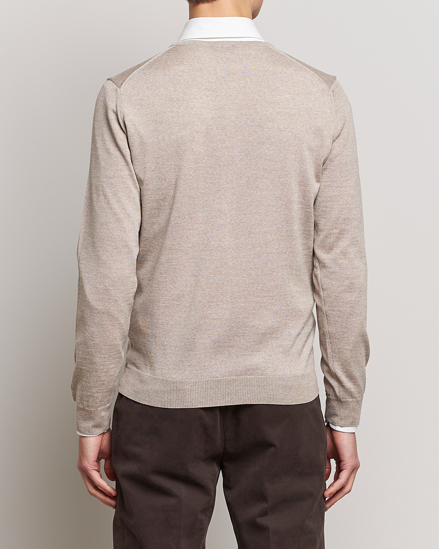 Herre | Gensere | Stenströms | Merino V-Neck Sand