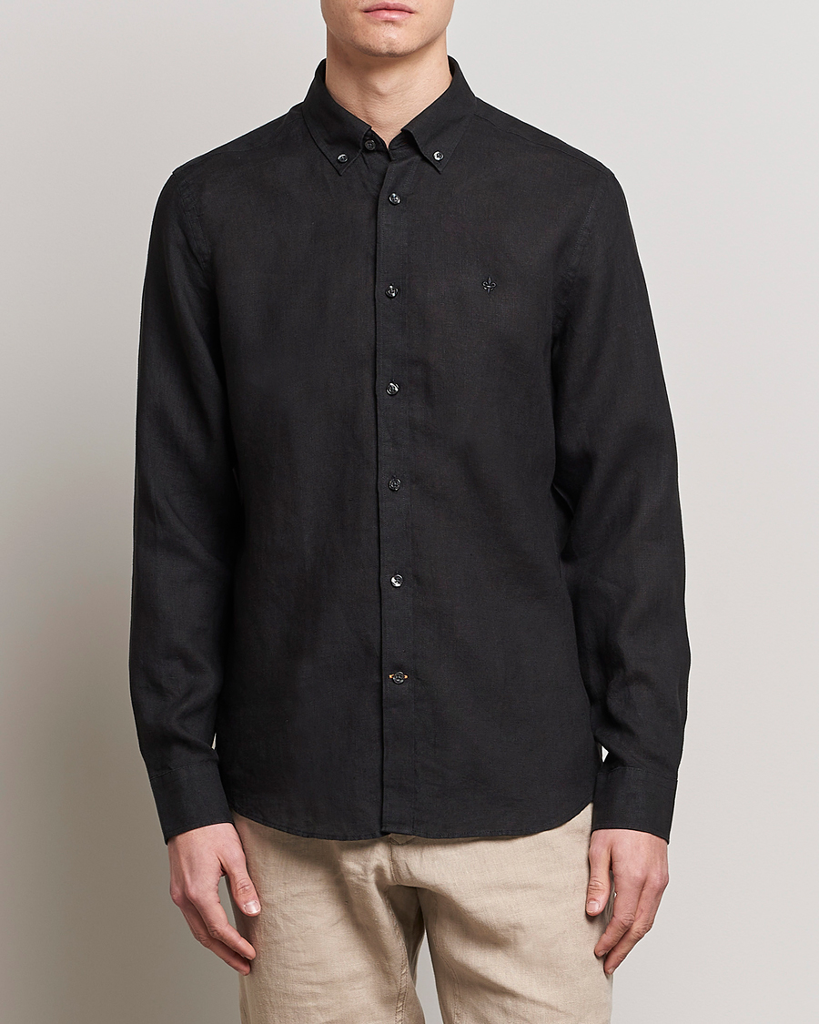 Herre | Morris | Morris | Douglas Linen Button Down Shirt Black