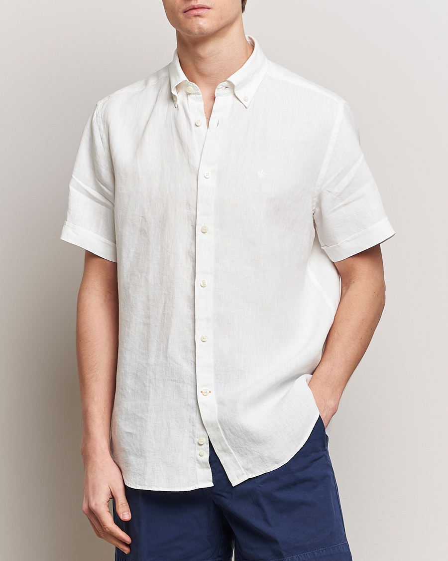 Herre | Klær | Morris | Douglas Linen Short Sleeve Shirt White