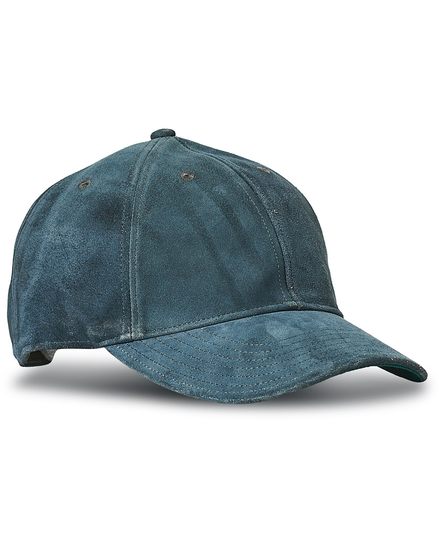 RRL Rough Out Ball Cap Indigo Suede hos CareOfCarl.no